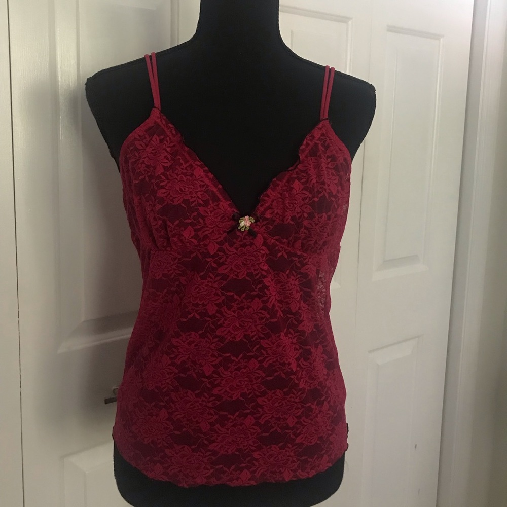 NWOT European designer Eyeshadow camisole. Beautiful lace fabric.